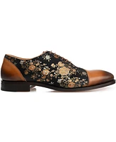 Taft Men's Paris Handcrafted Leather and Jacquard Dress Shoes