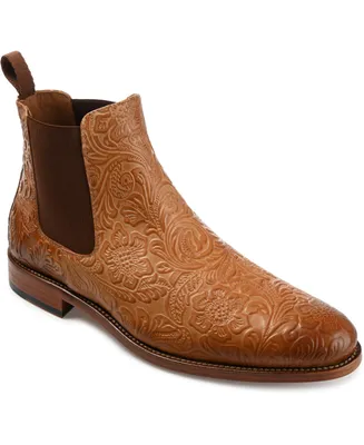 Taft Men's Jude Floral Embossed Leather Chelsea Boots