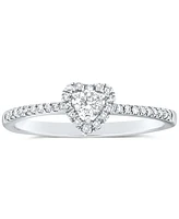 Diamond Heart Halo Engagement Ring (1/4 ct. t.w.) in 14k White, Yellow or Rose Gold