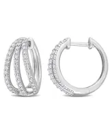 Macy's Moissanite Hoop Earrings 4/5 ct. t.w in Sterling Silver