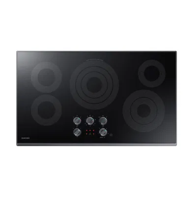 36 Inch Black Stainless 5 Burner Electric Cooktop