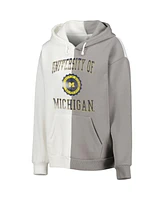 Women's Gameday Couture Gray, White Michigan Wolverines Split Pullover Hoodie