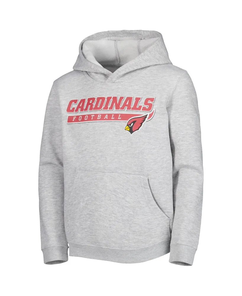 Youth Boys and Girls Heathered Gray Arizona Cardinals Take The Lead Pullover Hoodie