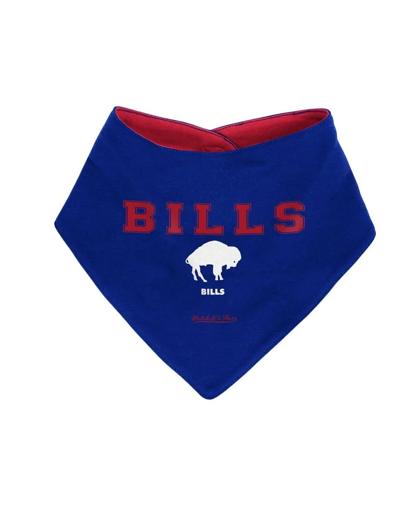 Newborn and Infant Boys Girls Mitchell & Ness Royal, Red Buffalo Bills Throwback Bodysuit Bib Booties Three-Piece Set