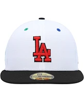 Men's New Era White, Black Los Angeles Dodgers 60th Anniversary Primary Eye 59FIFTY Fitted Hat