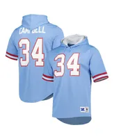 Men's Mitchell & Ness Earl Campbell Light Blue Houston Oilers Retired Player Mesh Name and Number Hoodie T-shirt