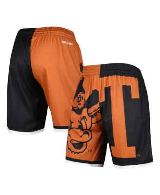 Men's Mitchell & Ness Texas Orange, Black Longhorns Big Face 5.0 Fashion Shorts