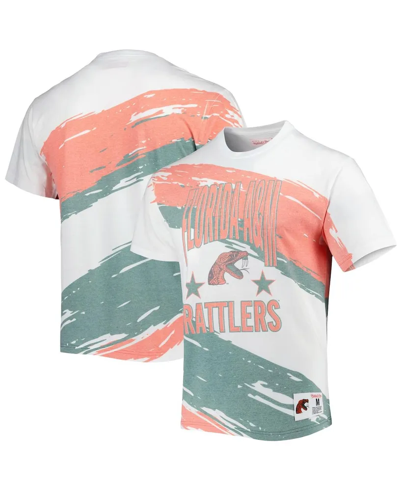 Men's Mitchell & Ness White Florida A&M Rattlers Paintbrush Sublimated T-shirt