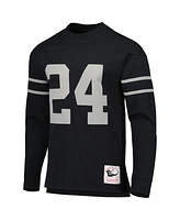 Men's Mitchell & Ness Charles Woodson Black Oakland Raiders Retired Player Name and Number Long Sleeve Top