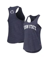 Women's League Collegiate Wear Heather Navy Penn State Nittany Lions Two-Hit Intramural Tri-Blend Scoop Neck Racerback Tank Top