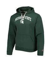 Men's League Collegiate Wear Green Michigan State Spartans Arch Essential Fleece Pullover Hoodie