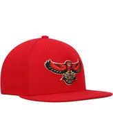 Men's Mitchell & Ness Red Atlanta Hawks Hardwood Classics Team Ground 2.0 Snapback Hat