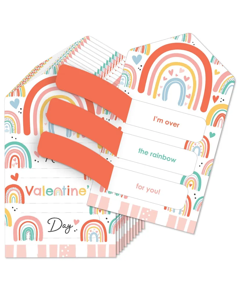 Big Dot of Happiness Happy Valentine's Day - Valentine Hearts Cards for  Kids - Happy Valentine's Day Pull Tabs - Set of 12