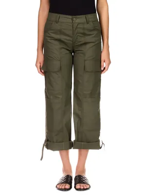Sanctuary Women's Cali Solid Roll-Tab-Cuffs Cargo Pants