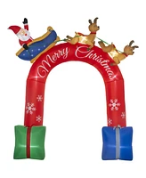 Outsunny 9' Inflatable Christmas Arch with Santa Blow-Up Outdoor Display