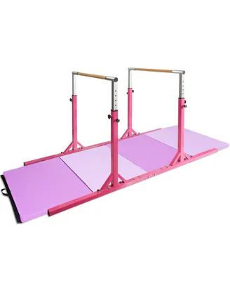 Costway Kids Gymnastics Parallel Bars Double Horizontal Bars Adjustable