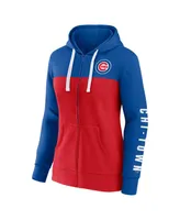 Women's Fanatics Royal, Red Chicago Cubs Take The Field Colorblocked Hoodie Full-Zip Jacket