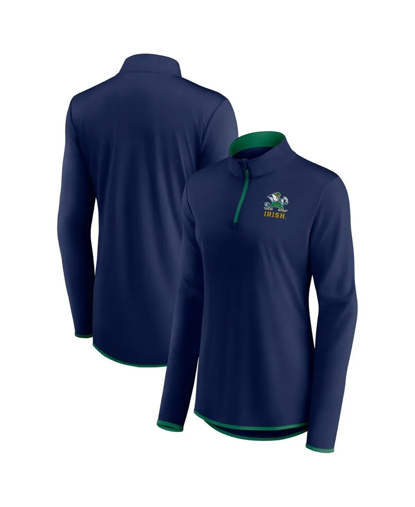 Women's Fanatics Navy Notre Dame Fighting Irish Worth the Drive Quarter-Zip Top