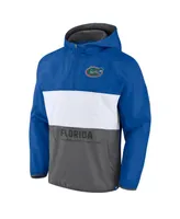 Men's Fanatics Royal, Heather Gray Florida Gators Victory On Raglan Quarter-Zip Hoodie