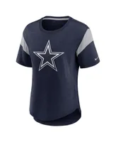 Women's Nike Heather Navy Dallas Cowboys Primary Logo Fashion Top