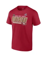 Men's Fanatics Scarlet San Francisco 49ers 2022 Nfc West Division Champions Divide and Conquer T-shirt