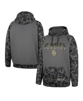 Men's Colosseum Charcoal Oklahoma Sooners Oht Military-Inspired Appreciation Camo Stack Raglan Pullover Hoodie
