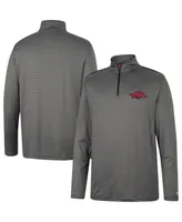 Men's Colosseum Charcoal Arkansas Razorbacks Logo Quarter-Zip Windshirt