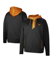 Men's Colosseum Black Texas Longhorns Luge 3.0 Quarter-Zip Hoodie