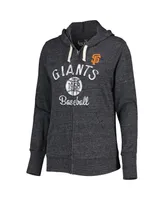 Women's Touch Black San Francisco Giants Training Camp Tri-Blend Full-Zip Hoodie