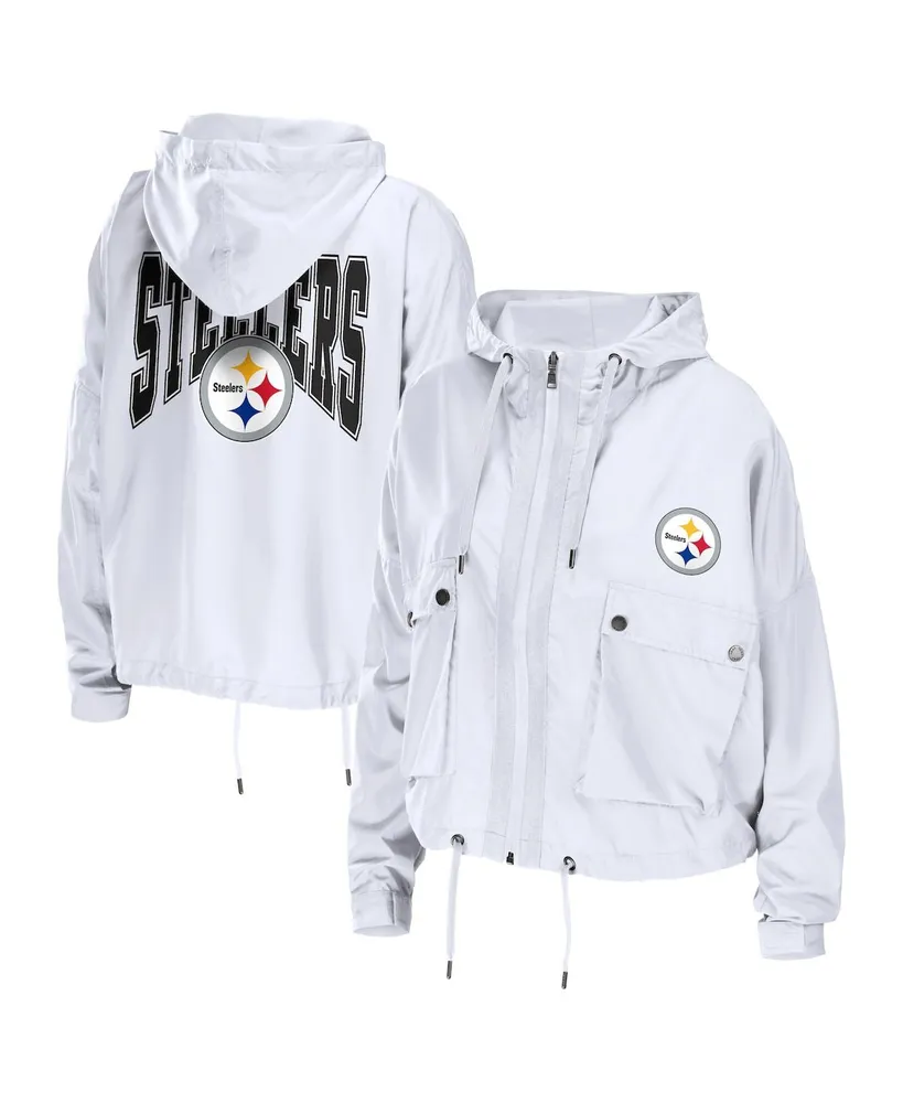 Steelers Women's Erin Andrews Colorblock Full Zip Fleece Hoodie - XXL