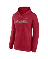 Women's Fanatics Red Tampa Bay Buccaneers Checklist Crossover V-Neck Pullover Hoodie