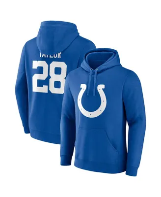 Men's Fanatics Jonathan Taylor Royal Indianapolis Colts Player Icon Name and Number Pullover Hoodie