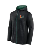 Men's Fanatics Black Miami Hurricanes Ball Carrier Full-Zip Hoodie