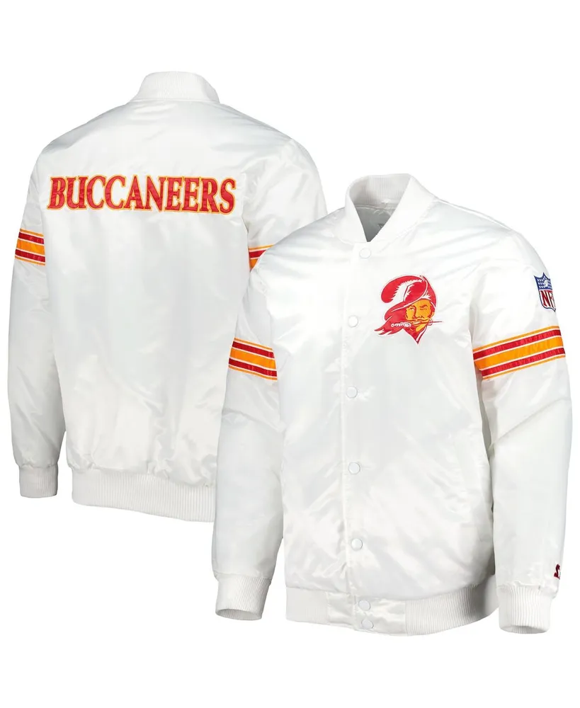 Men's Starter Black Tampa Bay Buccaneers Locker Room Satin Varsity  Full-Snap Jacket 