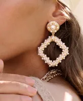 Ettika 18K Gold Imitation Pearl Knocker Women's Earrings