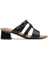 Clarks Women's Desirae Palm Triple-Strap Open-Back Sandals