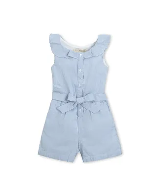 Hope & Henry Big Girls Organic Cotton Ruffle Collar Button Front Romper