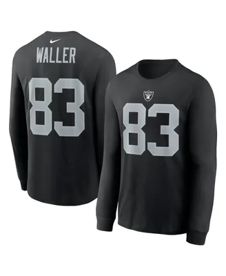 Men's Nike Darren Waller Black Las Vegas Raiders Player Name & Number Long Sleeve T-shirt