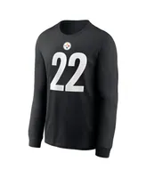 Men's Nike Najee Harris Black Pittsburgh Steelers Player Name & Number Long Sleeve T-shirt