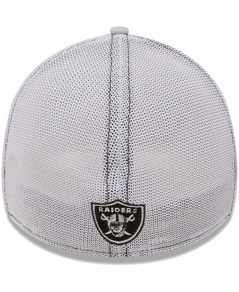 Men's New Era Black, Gray Las Vegas Raiders Team Banded 39Thirty Flex Hat