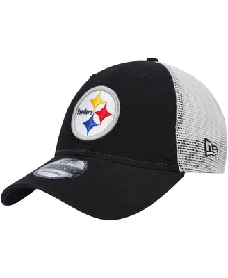 Men's New Era Black, Natural Pittsburgh Steelers Loyal 9Twenty Trucker Snapback Hat