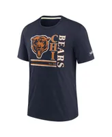 Men's Nike Navy Chicago Bears Wordmark Logo Tri-Blend T-shirt