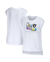 Women's Wear by Erin Andrews White Las Vegas Raiders Greetings From Muscle T-shirt