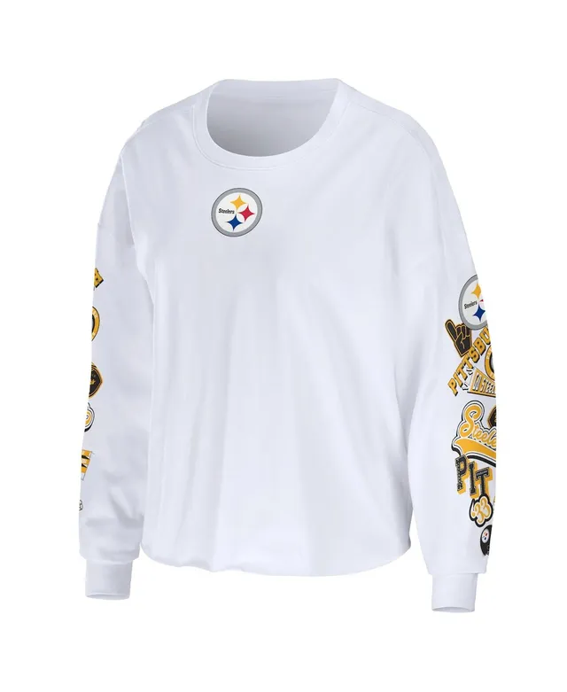 Indianapolis Colts WEAR by Erin Andrews Women's Celebration Cropped Long  Sleeve T-Shirt - White