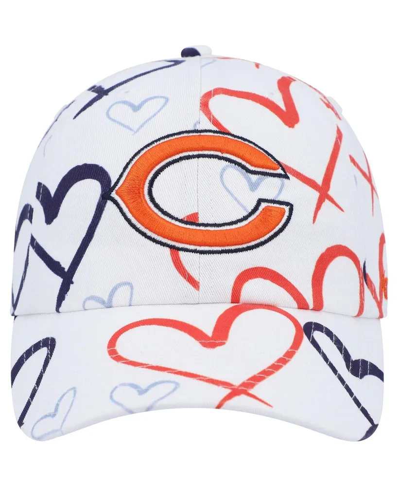 Big Girls '47 Brand White Chicago Bears Adore Clean Up Adjustable Hat