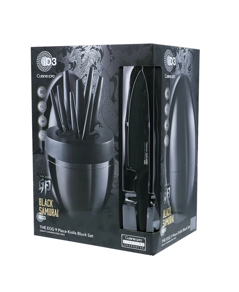 Cuisine::pro Id3 Black Samurai the Egg Knife Block Set, 9 Piece