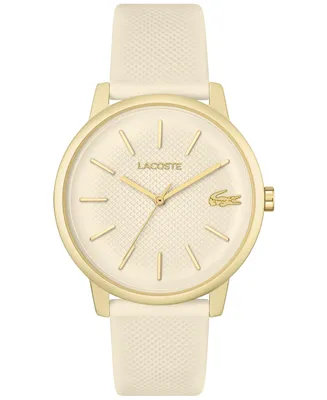 Lacoste Men's L 12.12 Gold-Tone Silicone Strap Watch 42mm