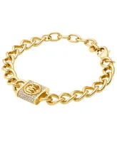 Michael Kors Cubic Zirconia Pave Lock Chain Bracelet