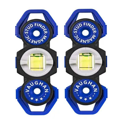 2 Pack Pocket Sized Magnetic Stud Finders and Levels Blue