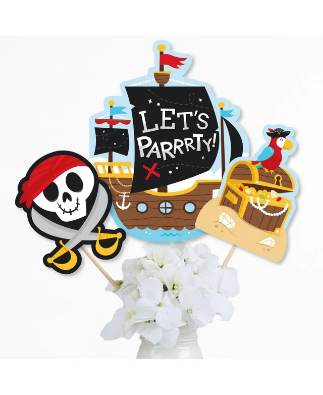 Big Dot of Happiness Pirate Ship Adventures - Paper Skull Birthday Party Coloring Sheets - Activity Placemats - Set of 16